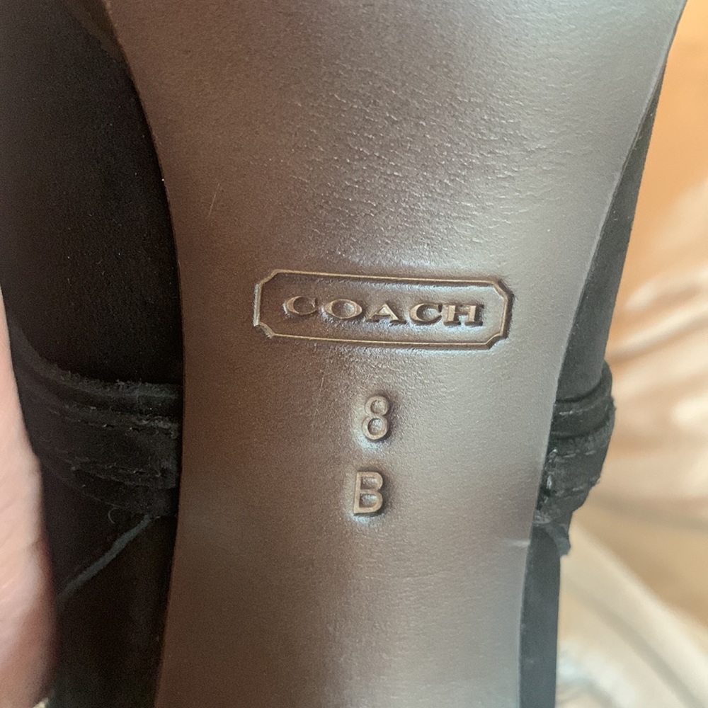 COACH black suede and fur booties with platform heel- Size 8 - Picture 10 of 10